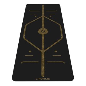 مت تمرین یوگا PU لایفرمی مدل Liforme Black & Gold